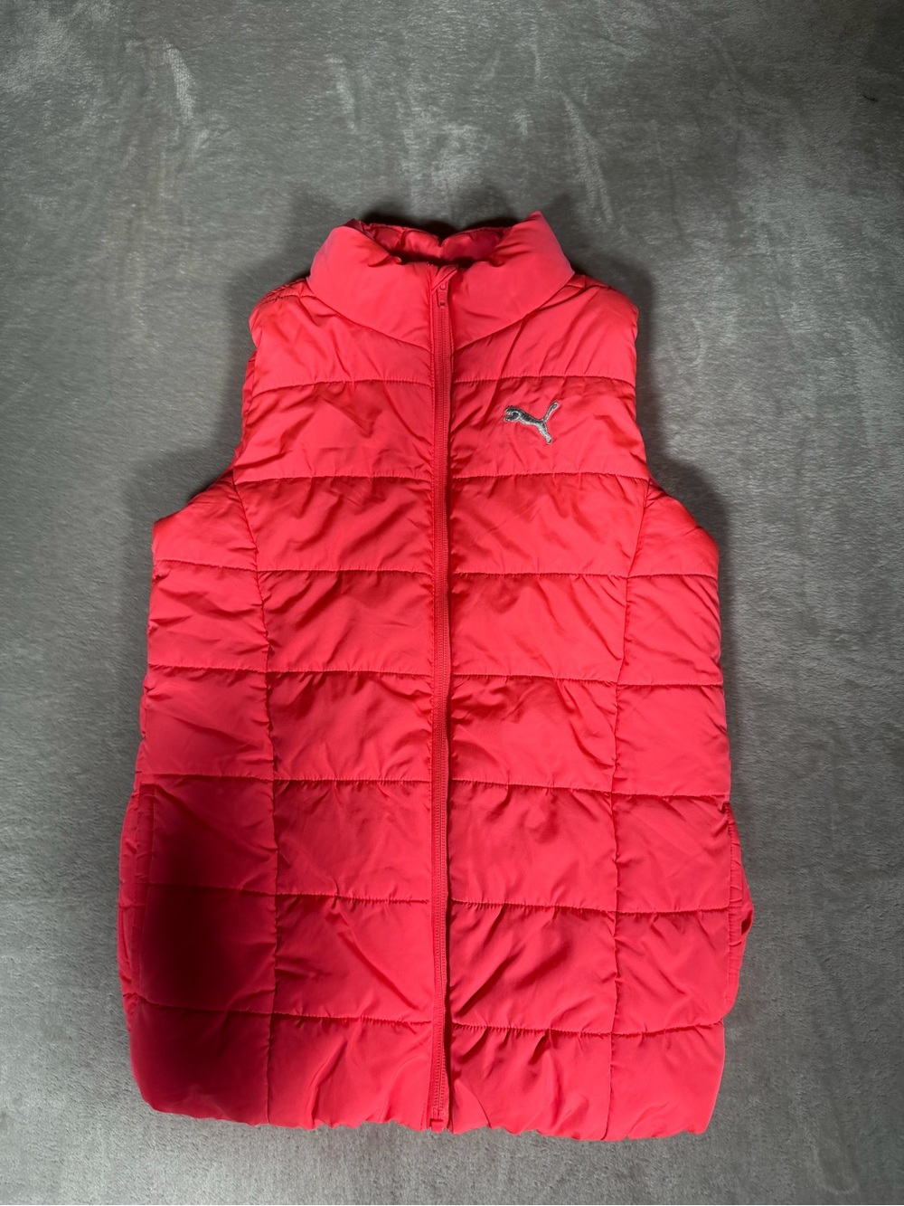 Puma Neon Coral Quilted Puffer Vest
